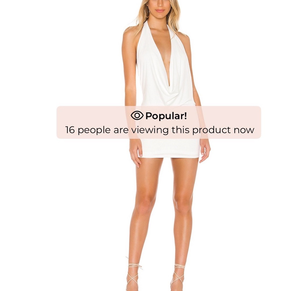 superdown White Backless Halter Mini Dress